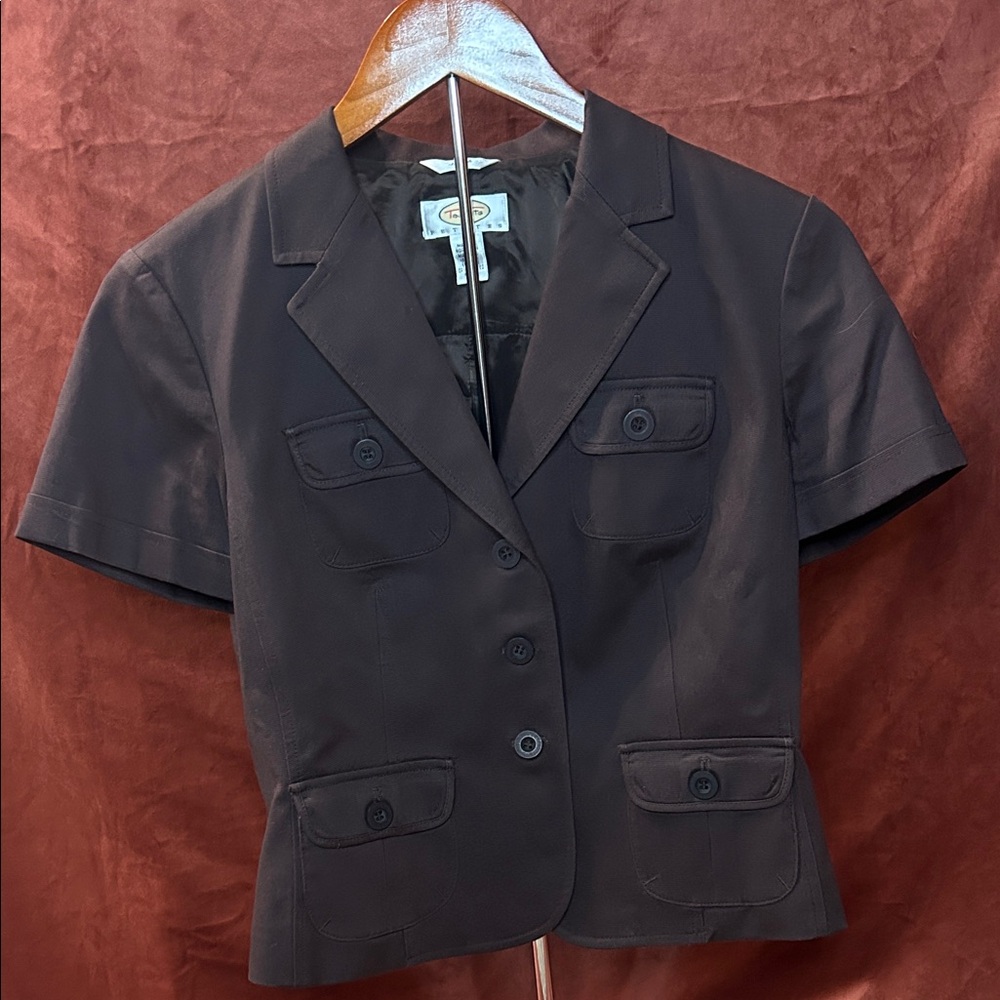EUC Talbots Espresso Short Sleeve Blazer